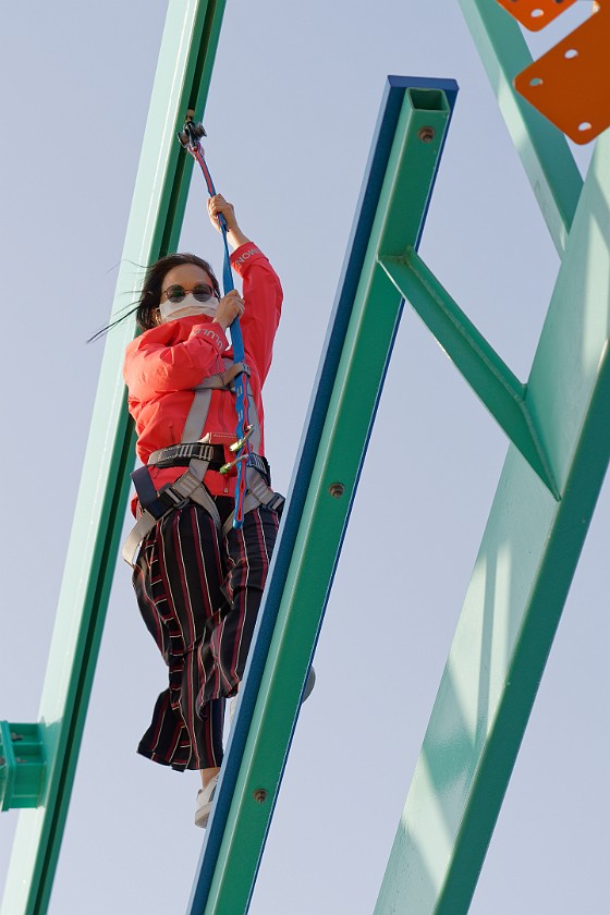 High Ropes Course. Climbing. Mediterranean Sea. .