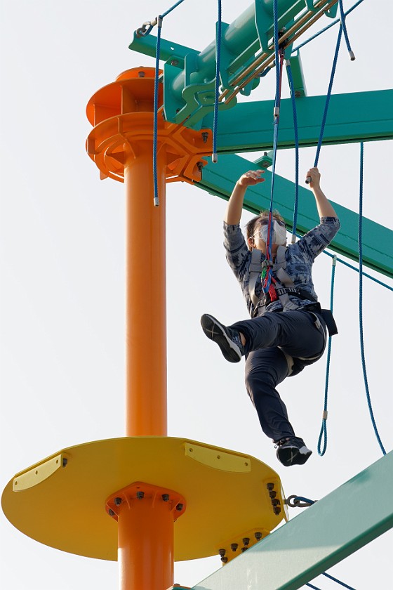 High Ropes Course. Climbing. Mediterranean Sea. .