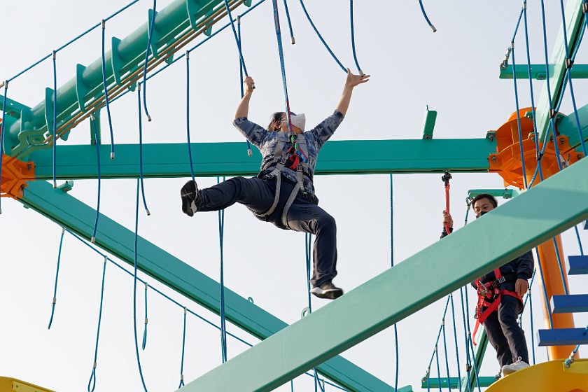 High Ropes Course. Climbing. Mediterranean Sea. .