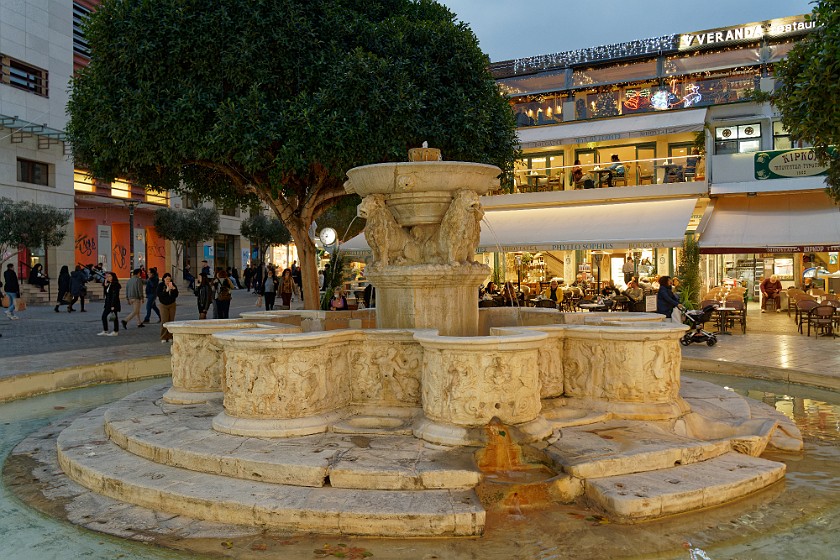 Heraklion, Crete. Morosini lions fountain. Heraklion. .