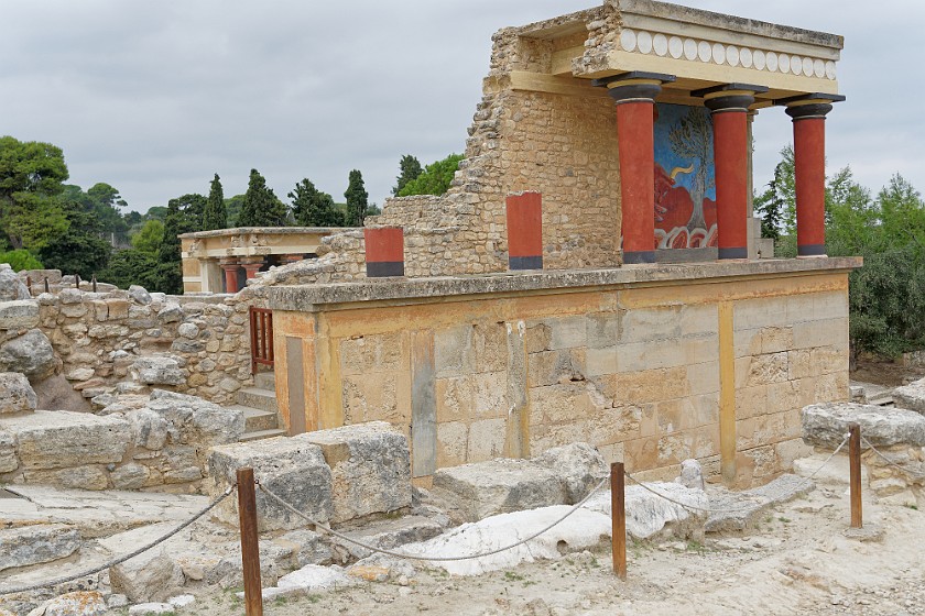 Minoan Palace of Knossos, Crete. Charging bull fresco. Heraklion. .