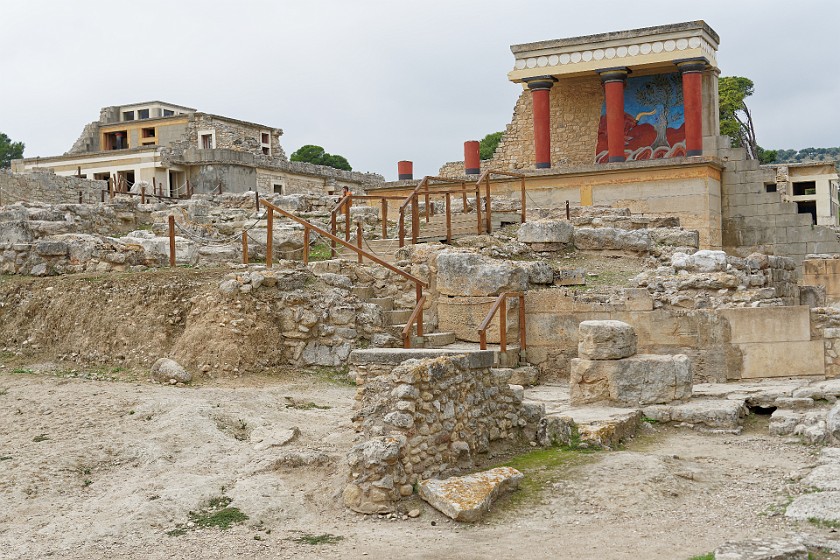 Minoan Palace of Knossos, Crete. Charging bull fresco. Heraklion. .