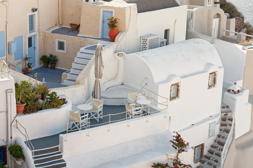 Oia, Santorini. Houses in west Oia. Oia. .