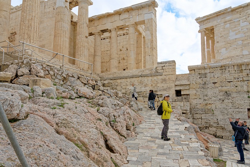 Acropolis of Athens. Propylaia and temple of Athena Nike. Athens. .