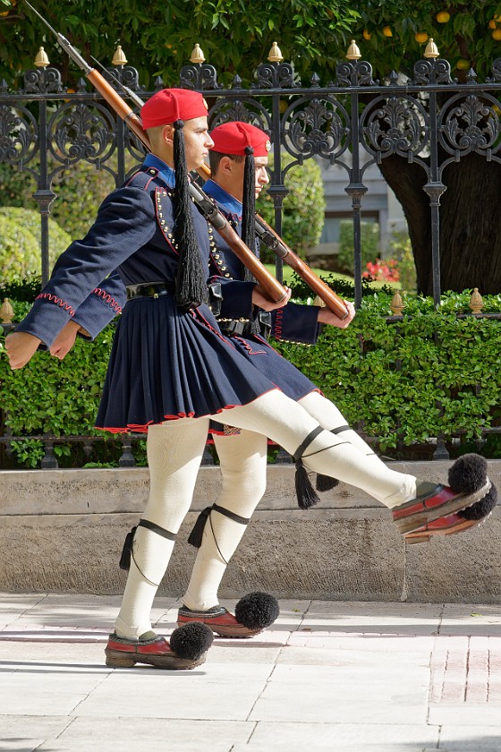 Athens Classic Bike Tour. Change of guards (evzones) in front of the presidential palace. Athens. .