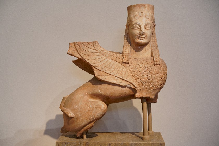 National Archaeological Museum. Marble statue of a sphinx. Athens. .