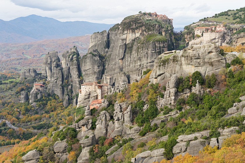 Meteora. Monasteries of the Transfiguration of Christ, Varlaam, Rousanos and St Nicholas Anapafsas. Kalampaka. .
