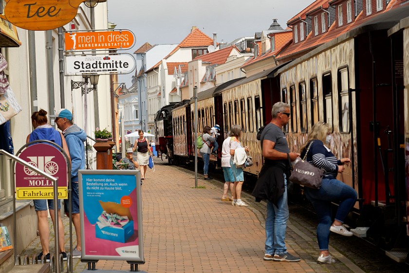 Spa Train Molli. Stop in Bad Doberan city center. Bad Doberan. .