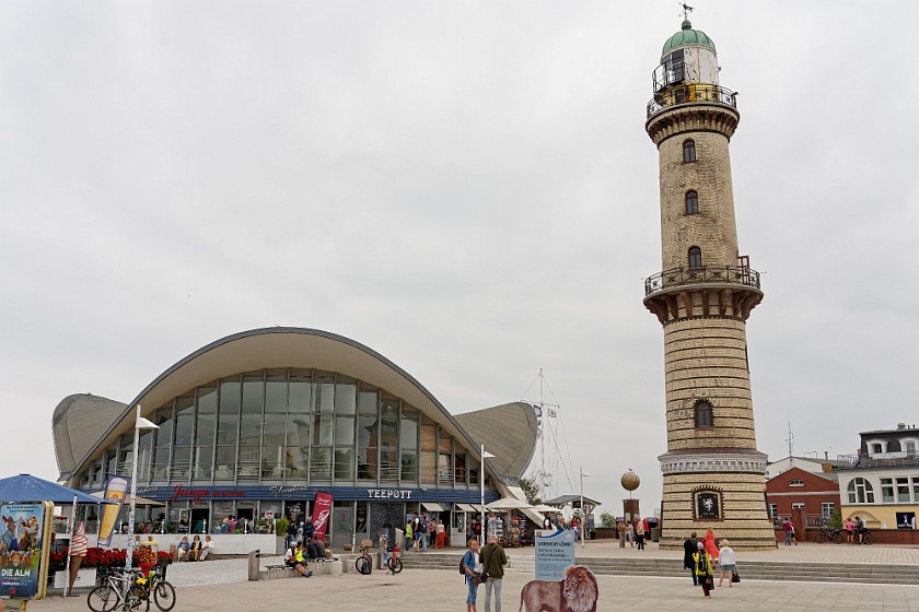 Warnemünde. Lighthouse and Teepot restaurant. Warnemünde. .