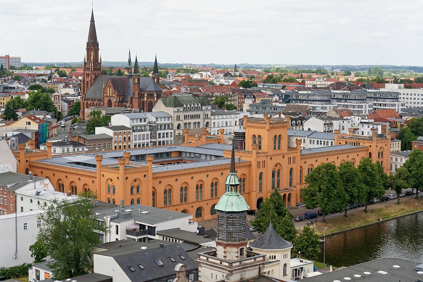 Schwerin. View from the Schwerin cathedral on the arsenal. Schwerin. .
