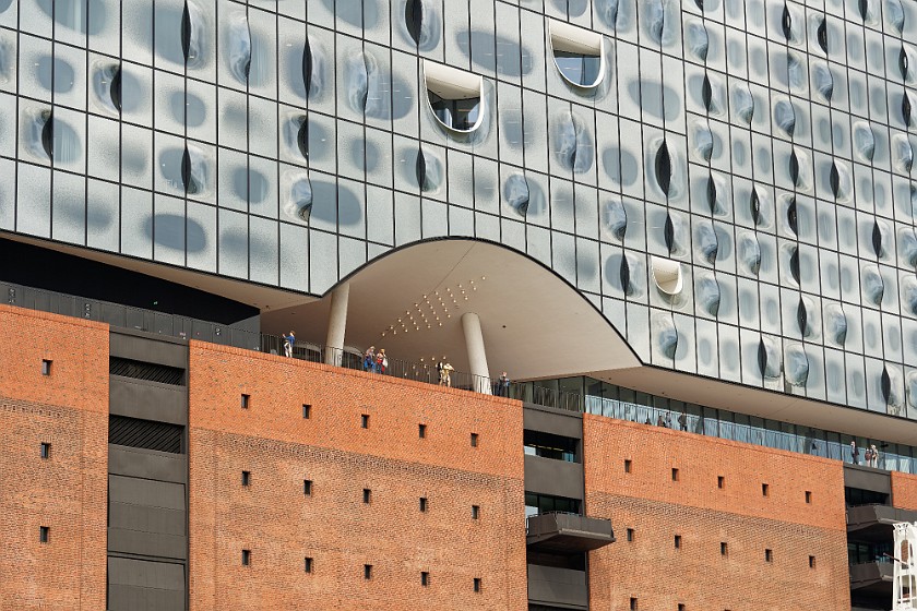 Hamburg Elbphilharmonie & Harbor. Plaza of the Elbphilharmonie. Hamburg. .