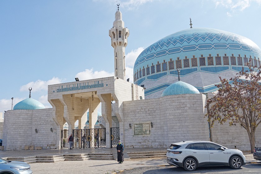 Amman. Main gate of the King Abdullah I Mosque. Amman. .