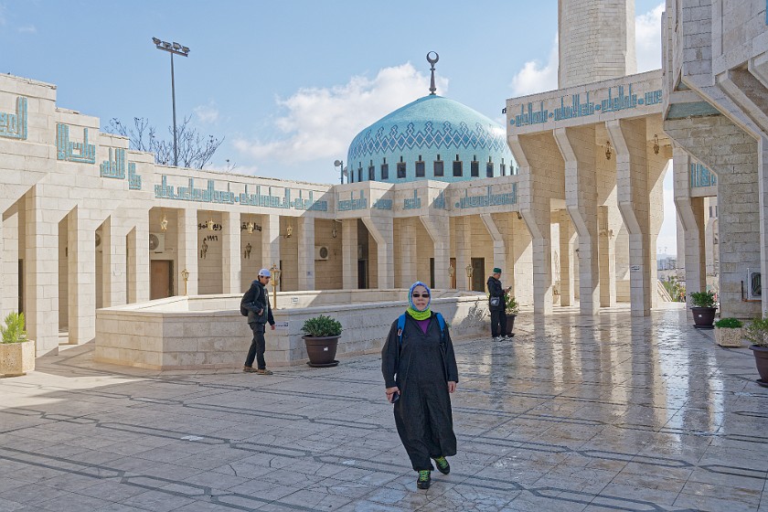 Amman. Inner court yard of the King Abdullah I Mosque. Amman. .