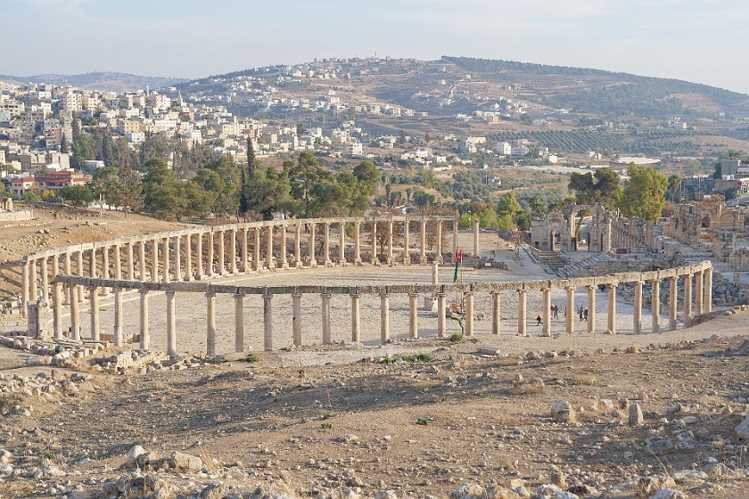 Archaeological Site of Jerash. Oval plaza. Jerash. .