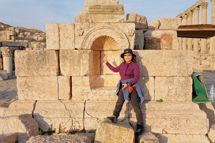 Archaeological Site of Jerash. Portrait at the southern Cardo Maximus. Jerash. .