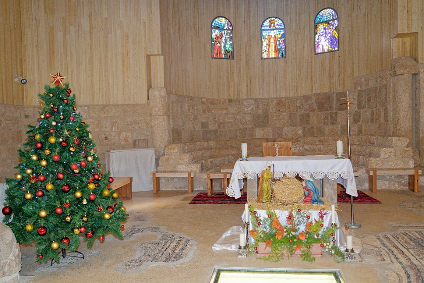 Mount Nebo. Altar of the Memorial Church of Moses. near Madaba. .