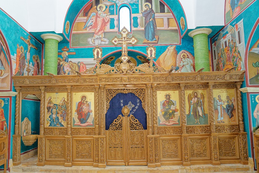 Baptismal Site. Altar of the St. John The Baptist Greek Orthodox Church. near Amman. .