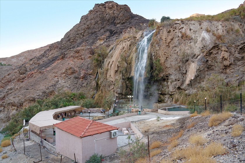 Ma'in Hot Springs. Waterfall and pools. near Madaba. .