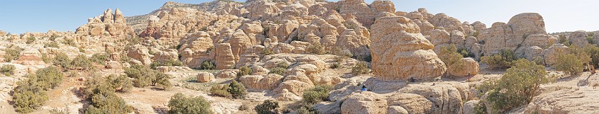 Dana. Panoramic view on rock formations. Dana. .