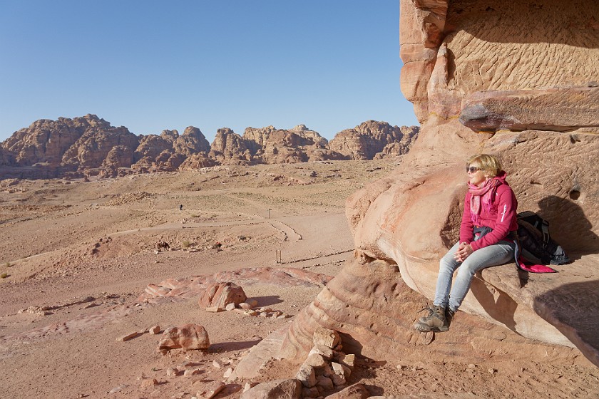 Petra. Friend in the Corinthian Tomb. Wadi Musa. .