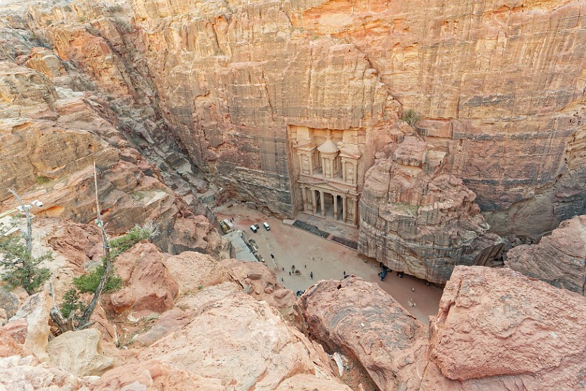 Petra. Treasury from above. Wadi Musa. .