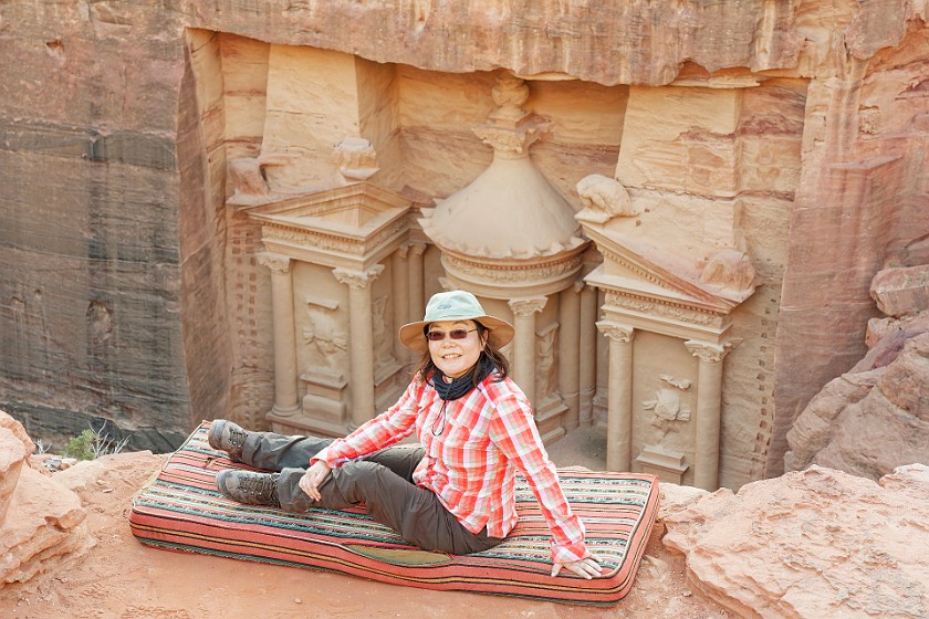 Petra. Portrait with Treasury from above. Wadi Musa. .