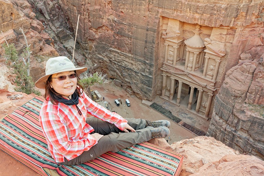 Petra. Portrait with Treasury from above. Wadi Musa. .