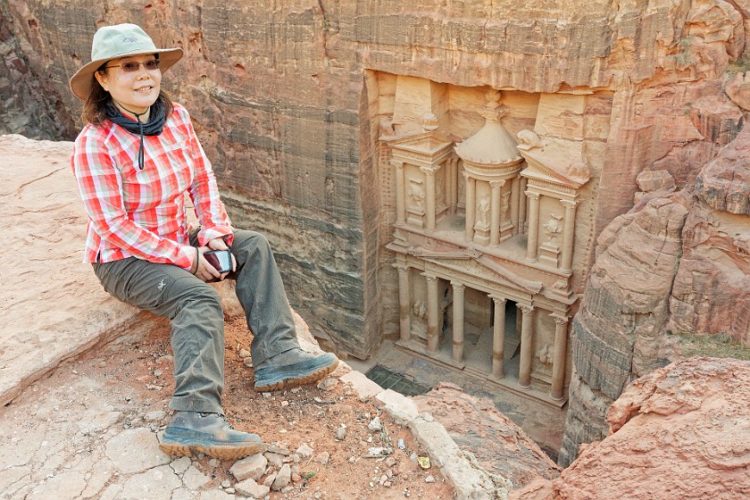 Petra. Portrait with Treasury from above. Wadi Musa. .