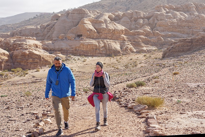 Petra. Hiking on the trail to the High Place of Sacrifice. Wadi Musa. .