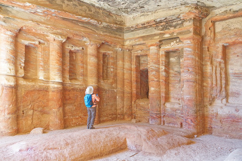 Petra. Inside the Tomb of the Roman Soldier. Wadi Musa. .