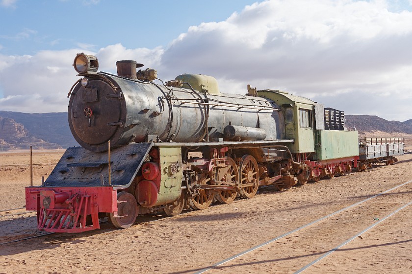 Wadi Rum. Historic steam train. Wadi Rum. .
