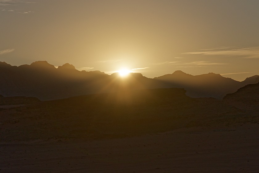 Wadi Rum. Sunset in the desert. Wadi Rum. .