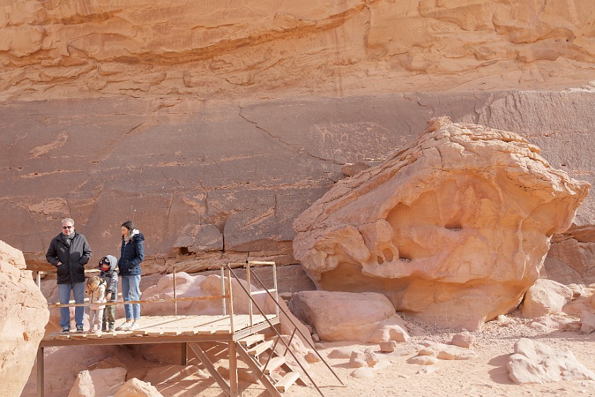 Wadi Rum. Ancient wall paintings. Wadi Rum. .