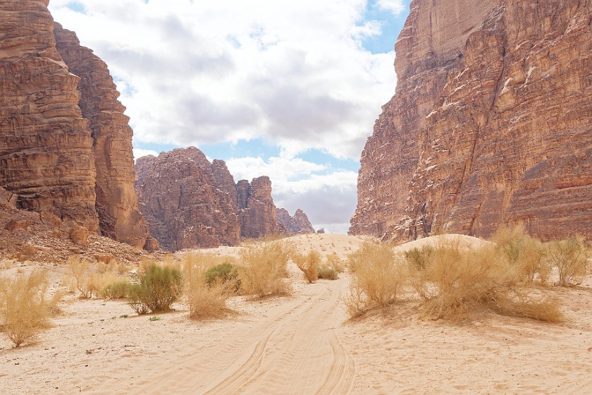 Wadi Rum. Hiking through the canyon of Jabal Umm ‘Ishrīn. Wadi Rum. .