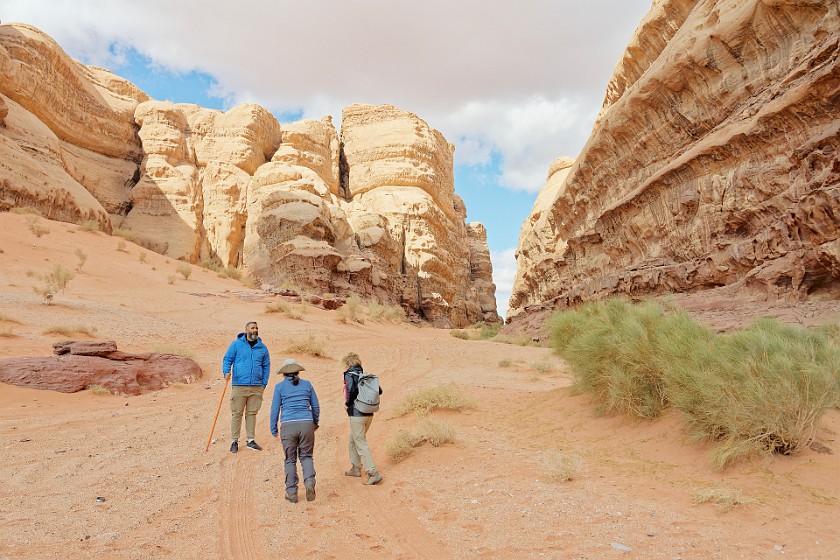 Wadi Rum. Hiking through the Abu Khasaba canyon. Wadi Rum. .