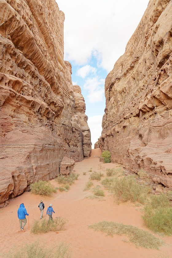 Wadi Rum. Hiking through the Abu Khasaba canyon. Wadi Rum. .