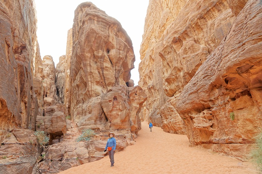 Wadi Rum. Hiking through the Abu Khasaba canyon. Wadi Rum. .