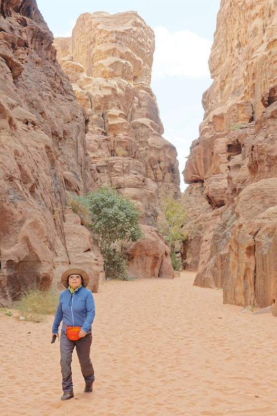 Wadi Rum. Hiking through the Abu Khasaba canyon. Wadi Rum. .