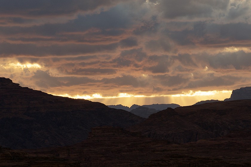 Wadi Rum. Sunset in the desert. Wadi Rum. .