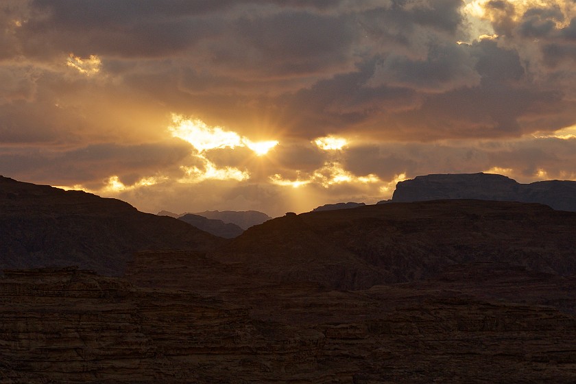 Wadi Rum. Sunset in the desert. Wadi Rum. .