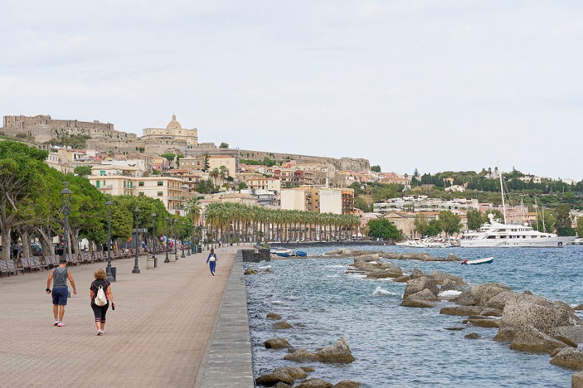 Milazzo. Seafront, cathedral and castle. Milazzo. .