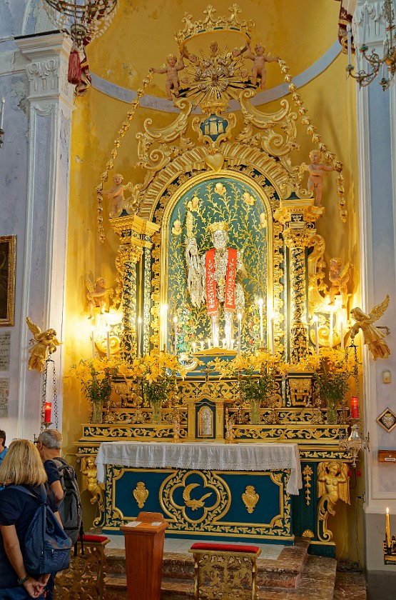 Lipari. Altar in the Cathedral of Saint Bartholomew. Lipari. .
