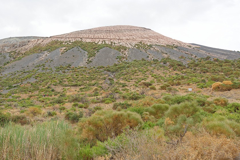 Hiking on Vulcano. View on the volcano from the trailhead. Vulcano. .