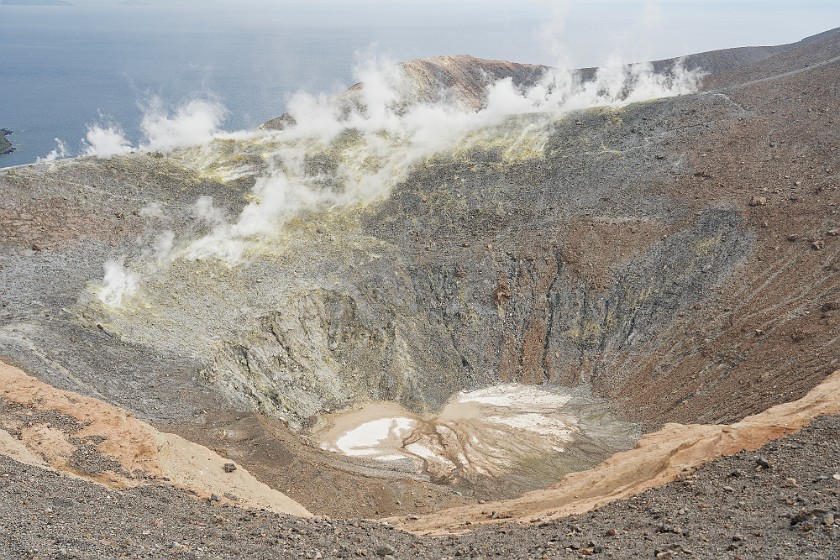 Hiking on Vulcano. Volcano crater. Vulcano. .