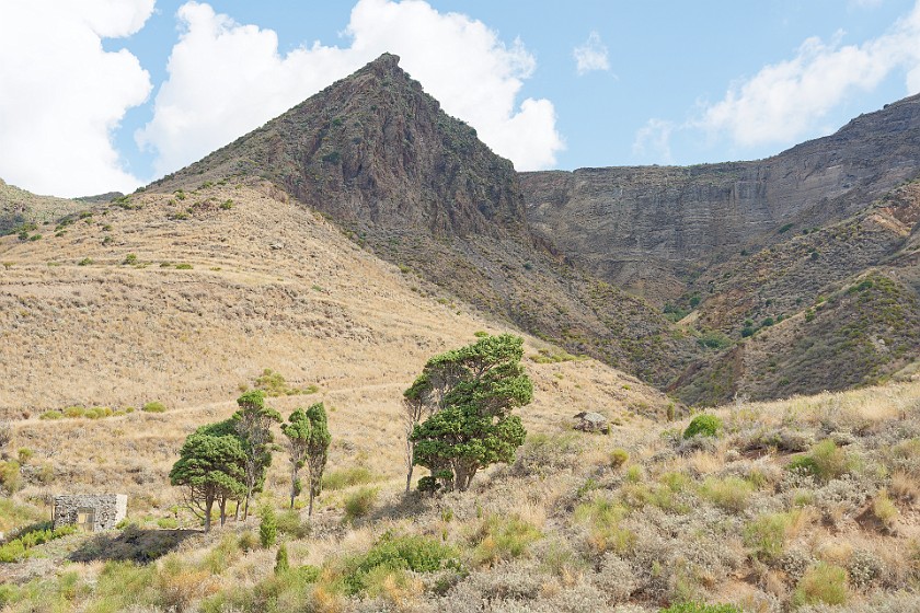 Hiking on Lipari. Valley. Lipari. .