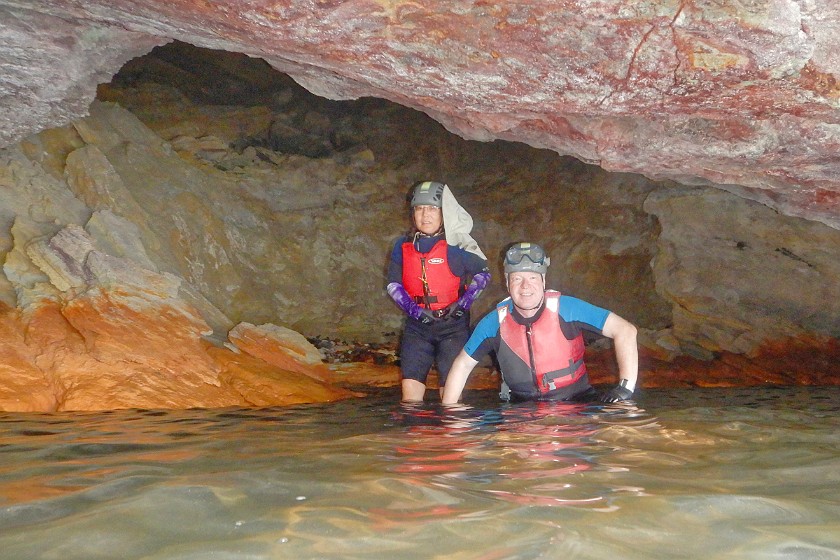 Kayaking on Vulcano. Coasteering in thermal caves. Vulcano. .