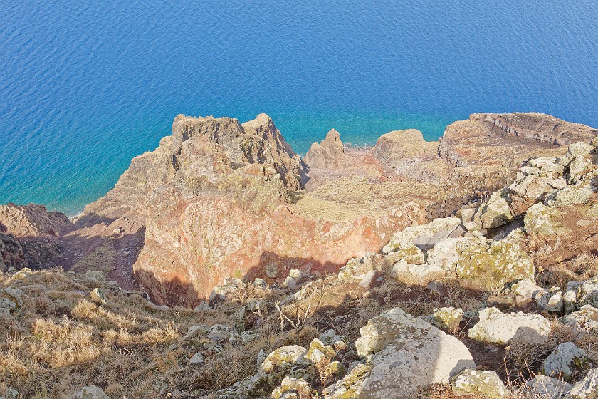 Hiking on Alicudi. Cliff. Alicudi. .