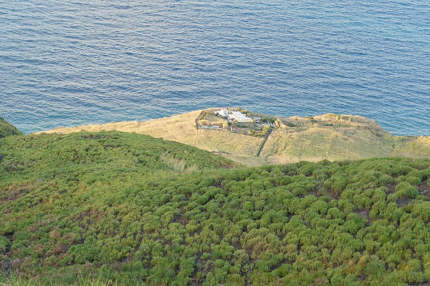 Hiking to the Stromboli Observation Platform. Abandoned restaurant. Stromboli. .