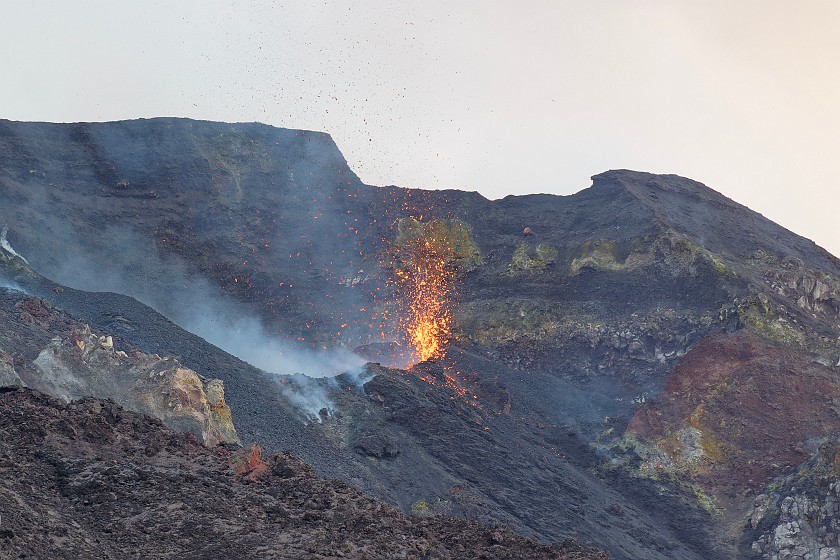 Hiking to the Stromboli Observation Platform. Volcanic eruptions. Stromboli. .