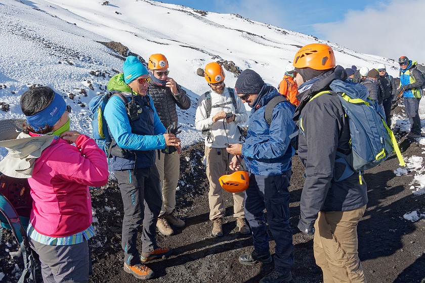 Hiking in the Etna North Area. Tour group and guide. Linguaglossa. .